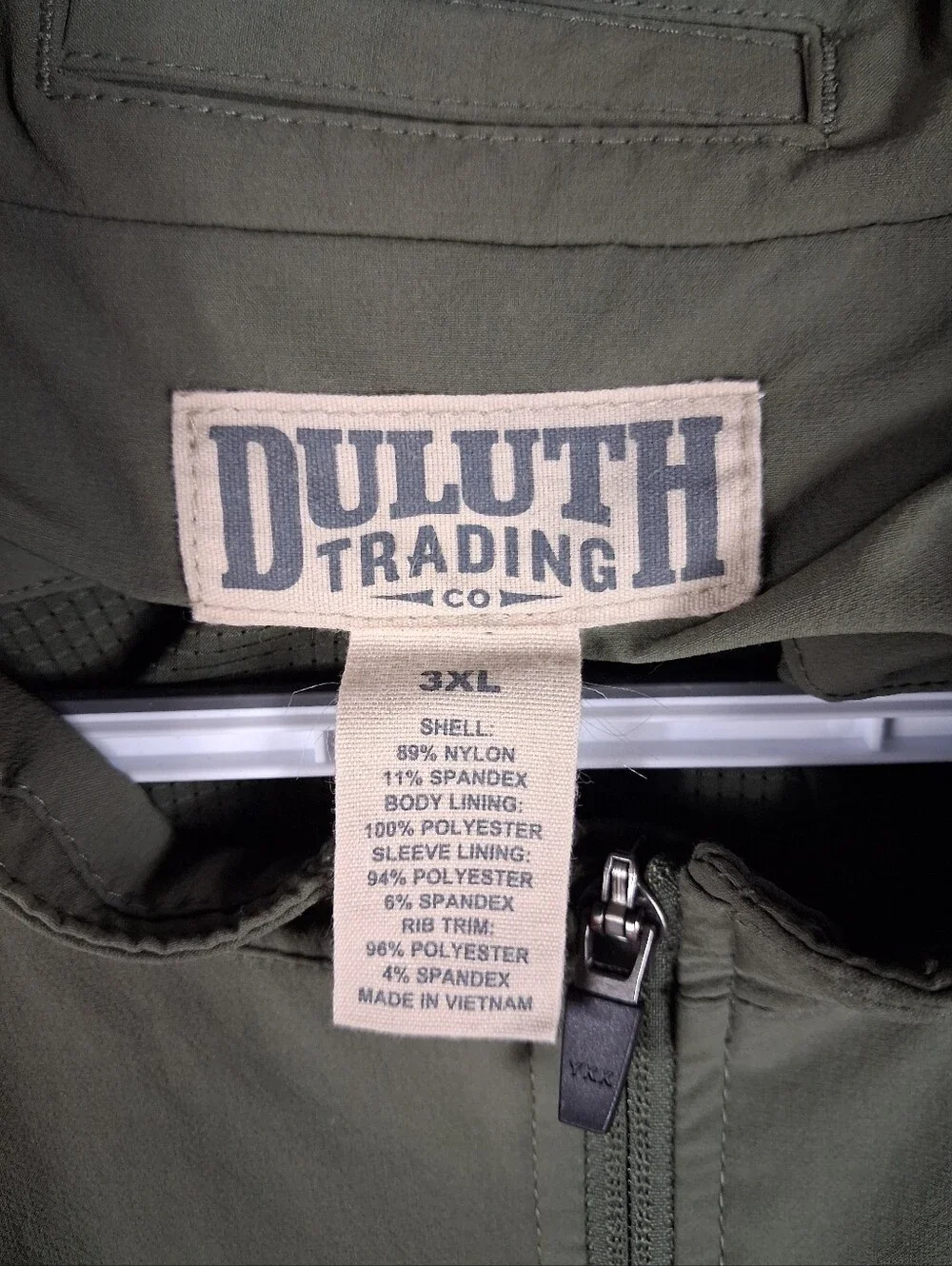Duluth Trading Co. Negotiator Jacket Mens 3XL Olive Green Workwear Utility Golf